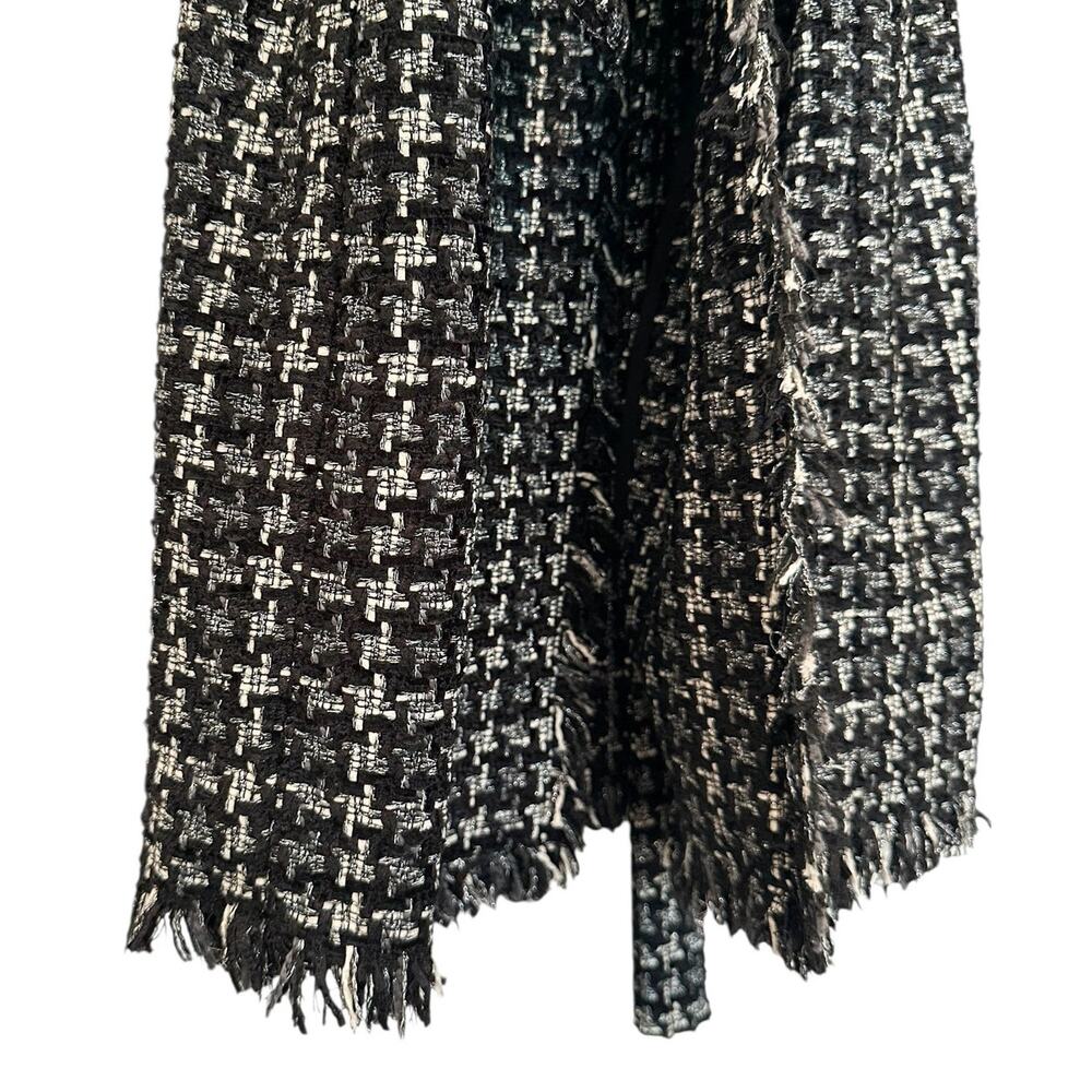 L'Agence Oakley Black and Ivory Metallic Houndstooth Jacket Coat 8 - Picture 7 of 13